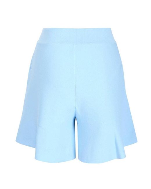 Stella McCartney Blue High-Rise Peplum Shorts
