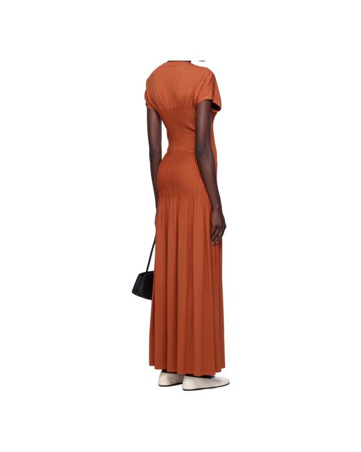Totême  Brown Short Sleeve Dress