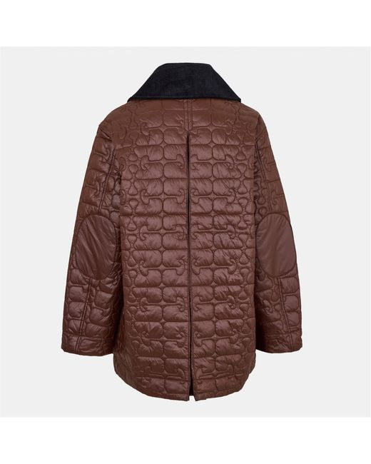 Ganni Brown Quilted Design Jacket
