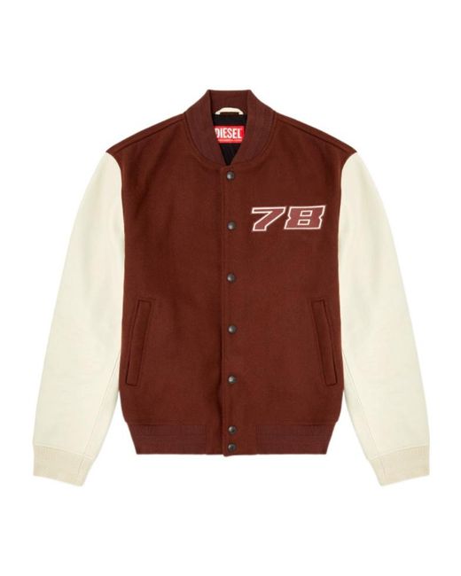 DIESEL Brown L-Kopf Bomber Jacket for men