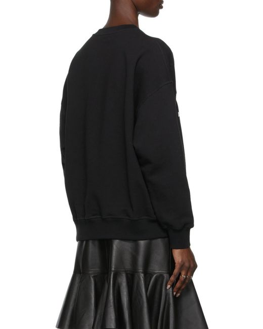 McQueen Black Graffiti Logo Crewneck Sweatshirt