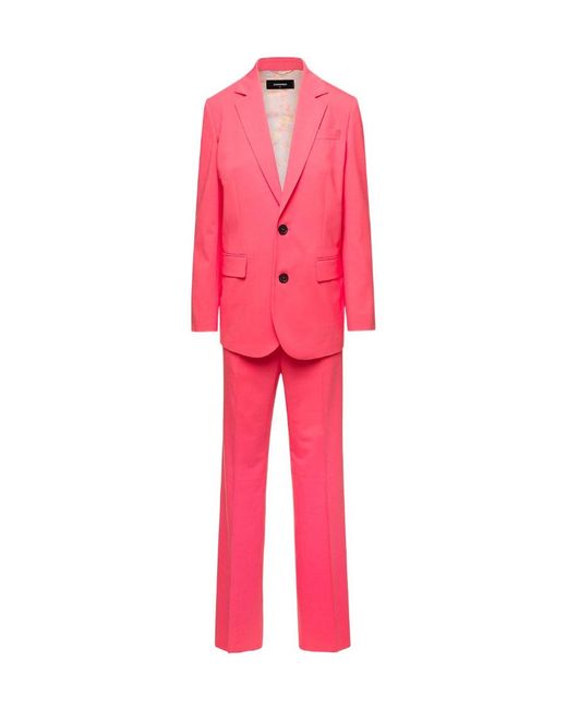 DSquared² Pink Two-Piece Single-Breasted Suit