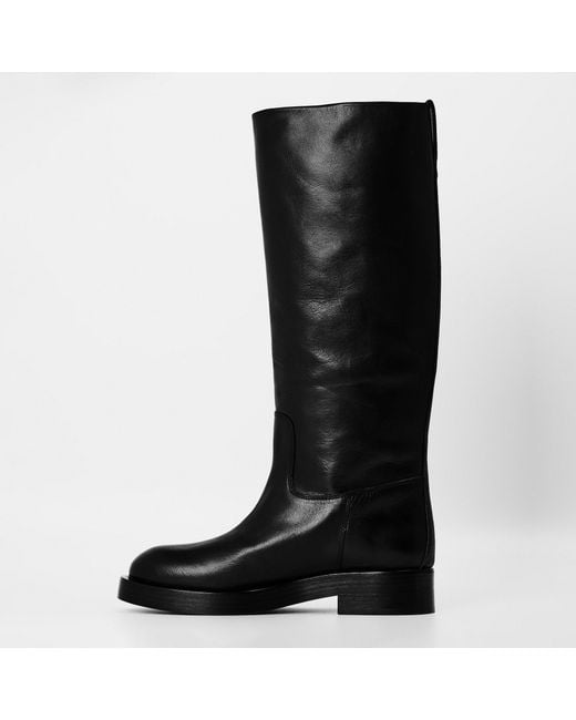 Paris Texas Black Solid Color Knee High Boots