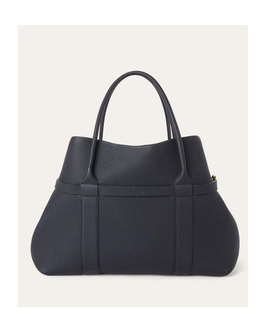 Loro Piana Black Logo-Embossed Tote Bag