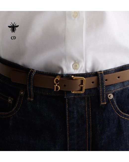Dior White Saddle Loop Belt