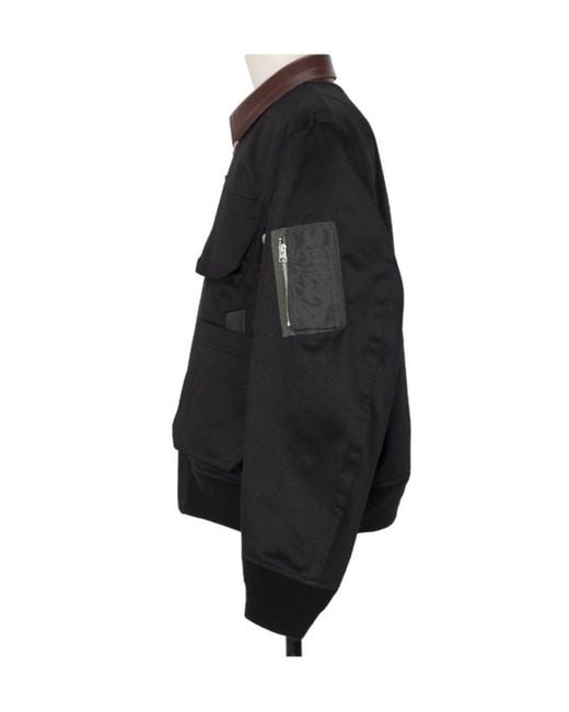 Sacai Black Long-Sleeved Zip-Up Jacket for men