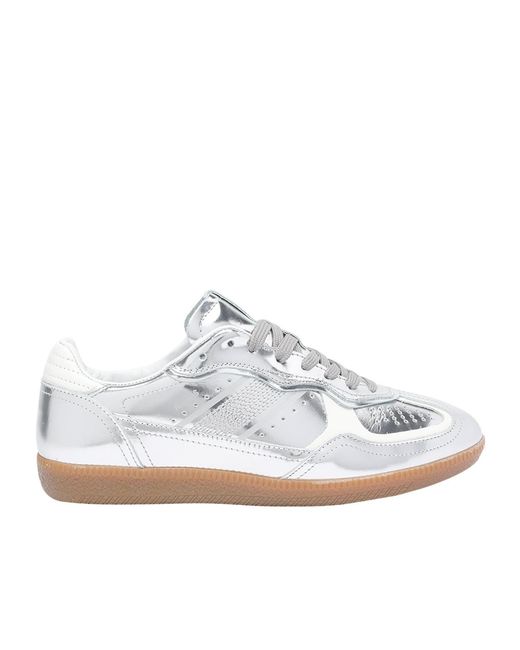 Alohas White Textured Low-Top Sneakers