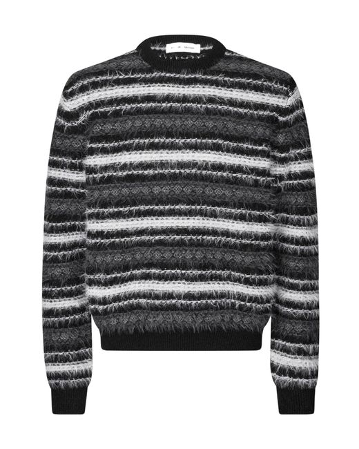 Samsøe & Samsøe Black Safinnley Crew-Neck Striped Sweater for men
