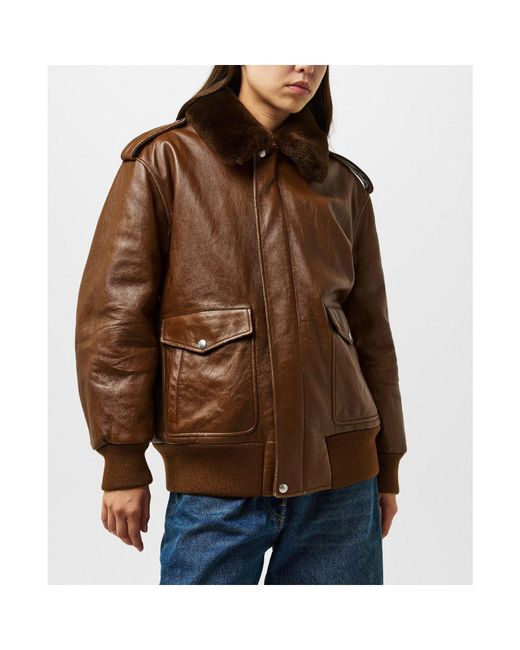 Prada Brown Casual And Versatile Leather Jacket
