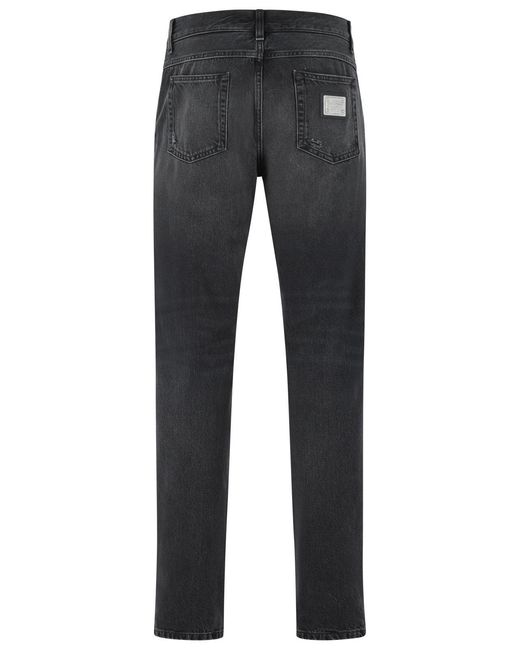 Dolce & Gabbana Gray Mid-Rise Regular Fit Jeans for men
