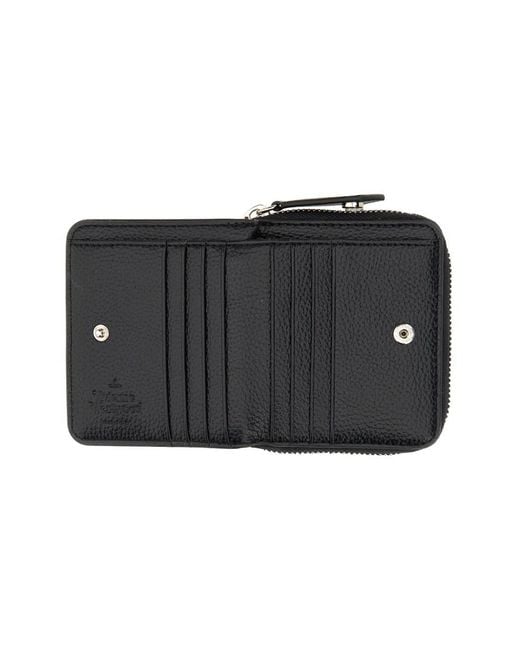 ★Vivienne Westwood★ Medium Zipper Wallet Black 5107004JUS0 Medium Zip Wallet in BLACK | Vivienne Westwood®