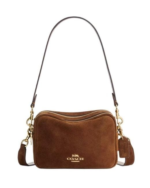 COACH Brown Mini Carey Crossbody Bag