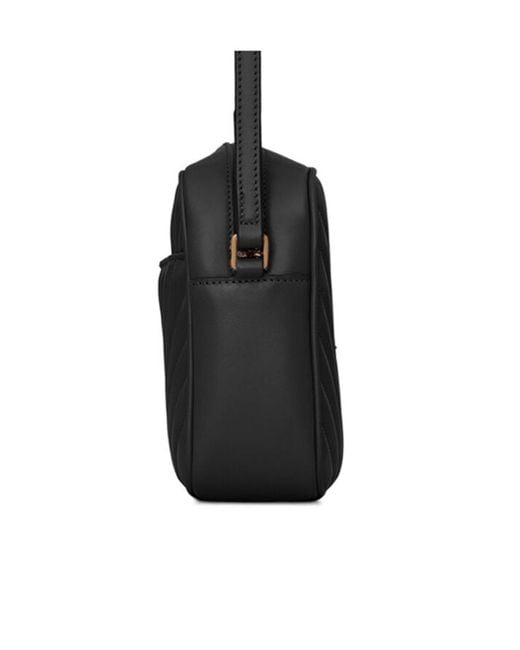 Saint Laurent Black Lou Zip-Up Quilted Crossbody Bag