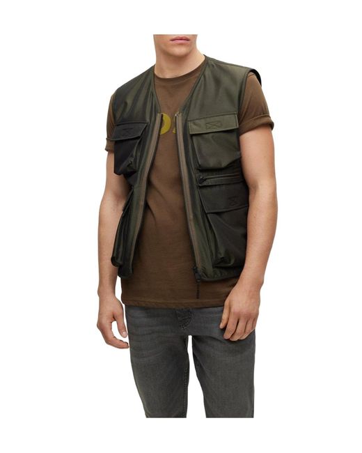 Boss Green Slim-Fit Water-Repellent Gilet for men