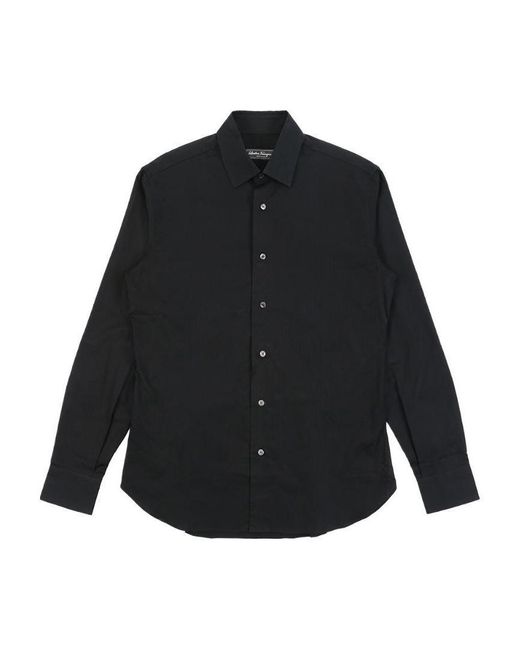 Ferragamo Black Lapel Shirt for men