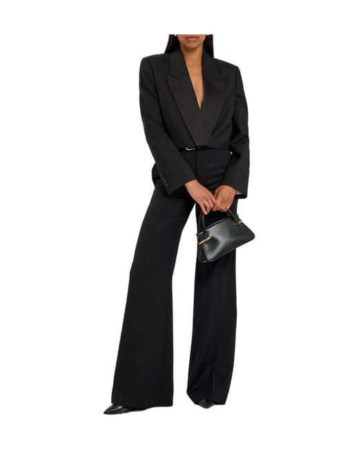 Givenchy Black Wool And Mohair-Blend Cropped Blazer