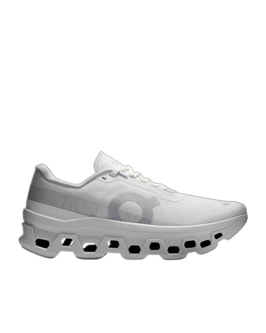 On Shoes Gray Cloudmonster Lace-Up Running Sneakers