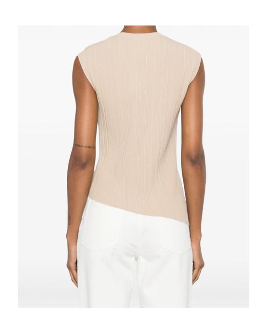 Joseph Natural Pleated Ring-Detail Top