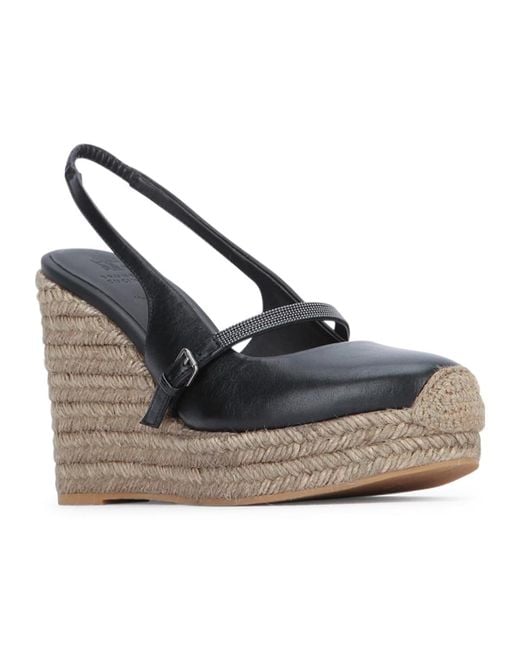 Brunello Cucinelli Gray Buckled Slingbacks