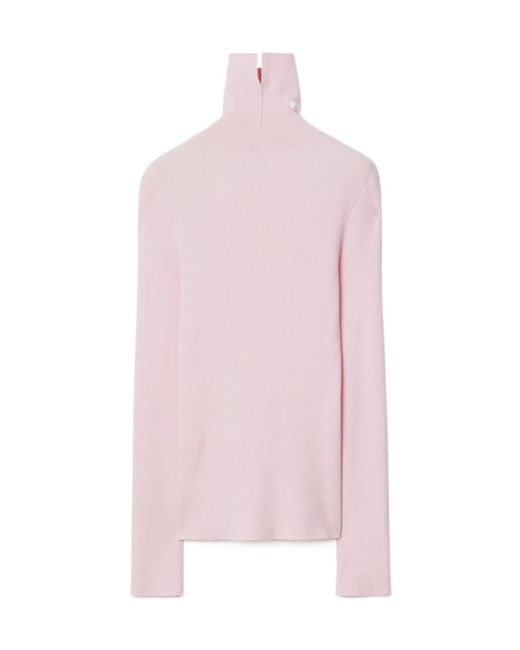 Burberry Pink Turtleneck Knitted Jumper