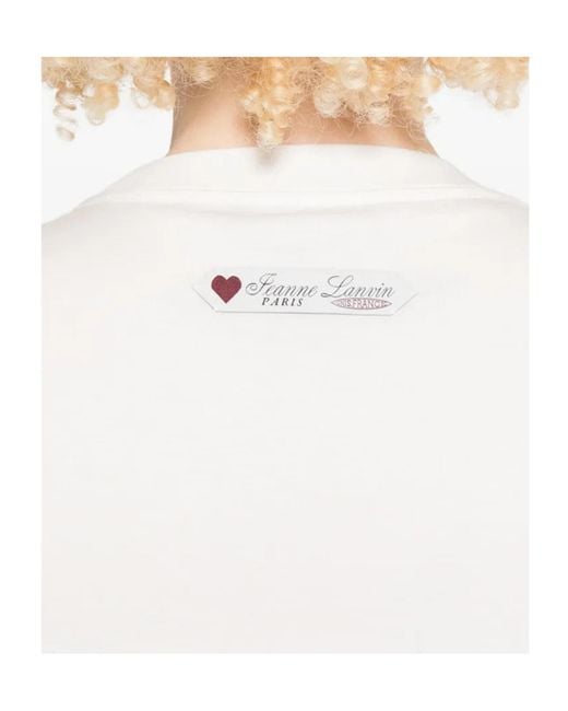 Lanvin Red Heart-Print Short-Sleeve T-Shirt