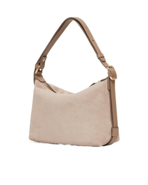 Marella Natural Compact Suede Bag
