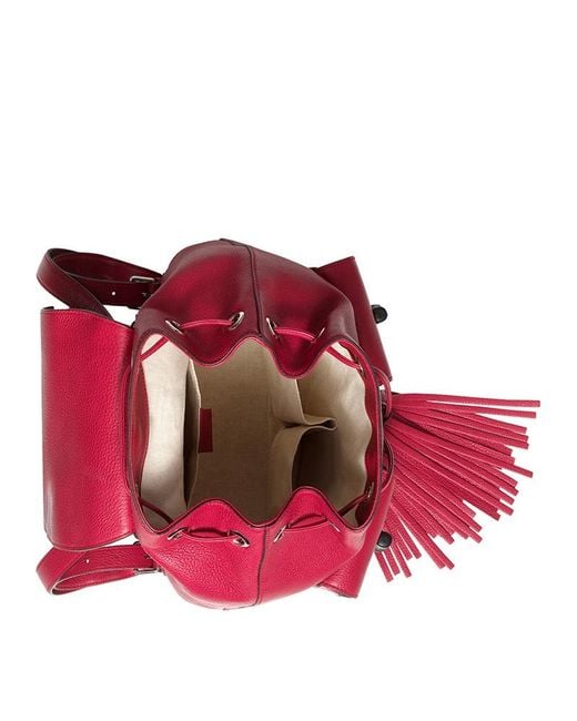 Gucci Red Grain Logo Backpack