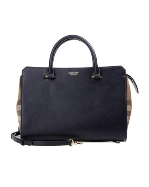 Burberry Blue Double Handle Shoulder Bag