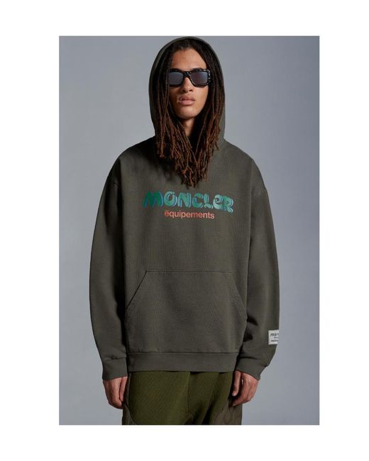 Moncler Green Logo Hoodie for men