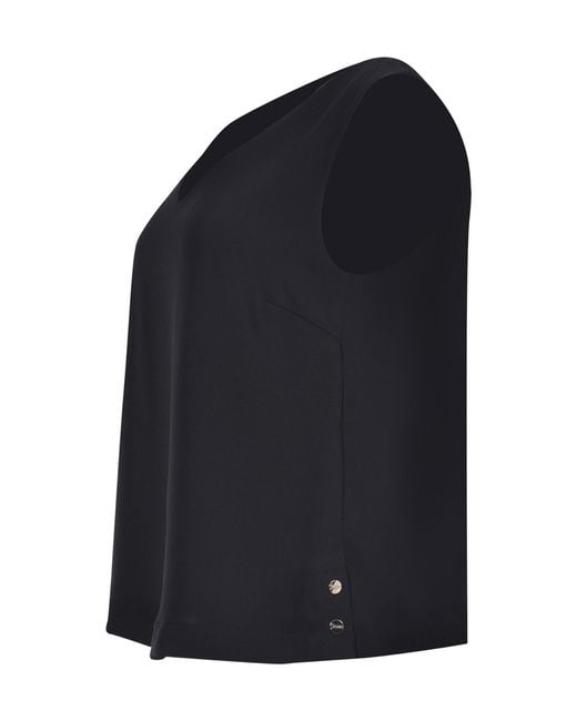 Herno Black V-Neck Sleeveless Top