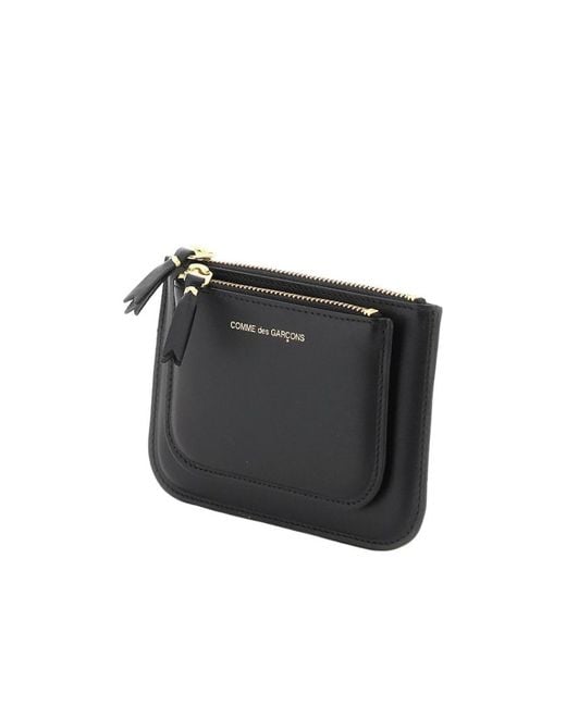 Comme des Garçons Black Comme Des Garçons Wallet Logo-Printed Zipped Wallet for men