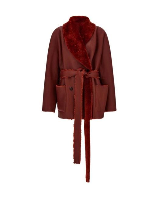 Ferragamo Red Double-Breasted Coat