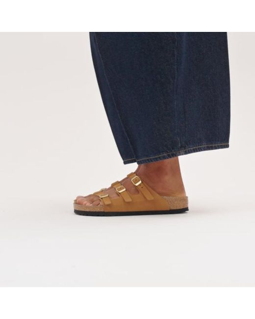 Birkenstock Brown Florida Fresh Triple-Strap Slides