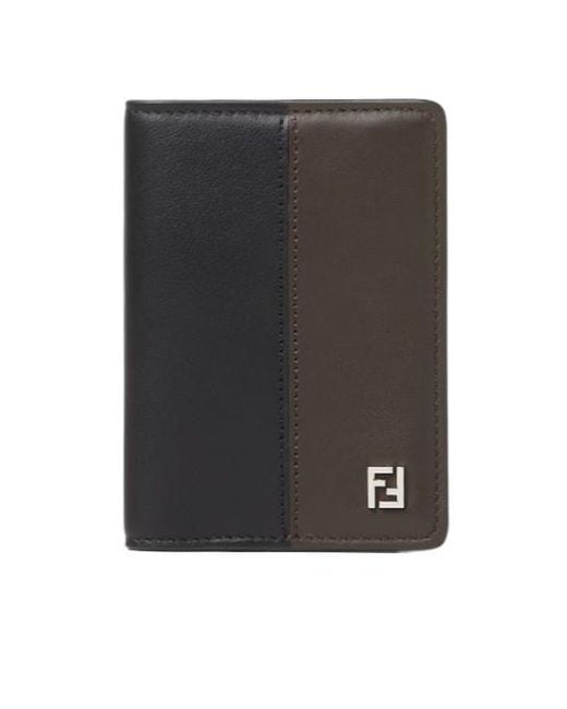 Fendi Black Ff Double Card Holder for men