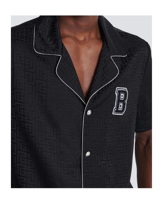 Balmain Black Varsity Pyjama Shirt for men