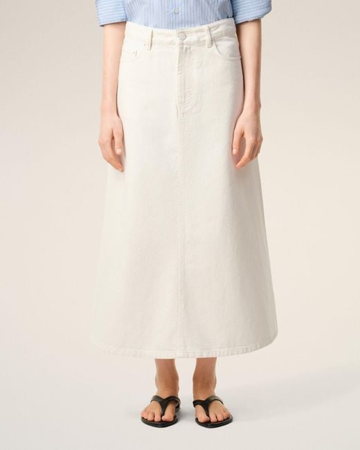 AMI Natural Ami Long Denim Skirt
