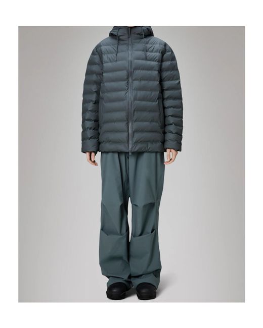 Rains Gray Lohja W3T2 Hooded Puffer Jacket