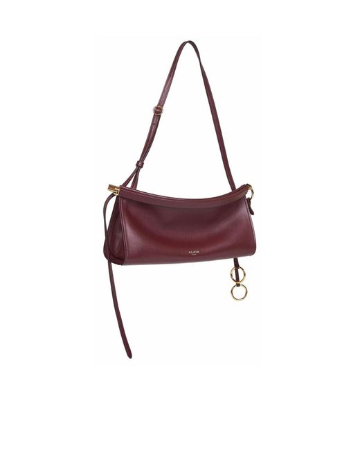 Alaïa Purple Alaïa Logo Stamp Small East West Shoulder Bag