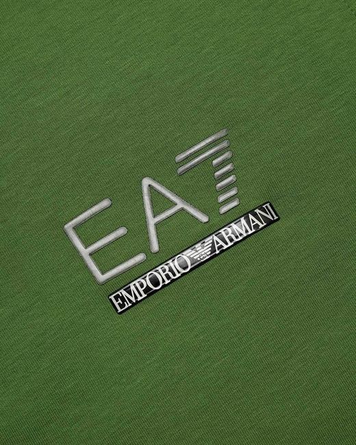 EA7 Green Polo Shirt With Logo Pattern for men