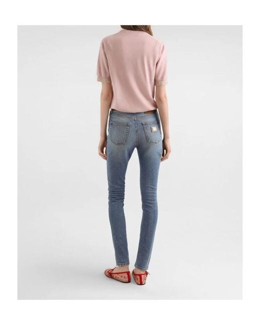 Dolce & Gabbana Blue Mid-Rise Skinny Jeans