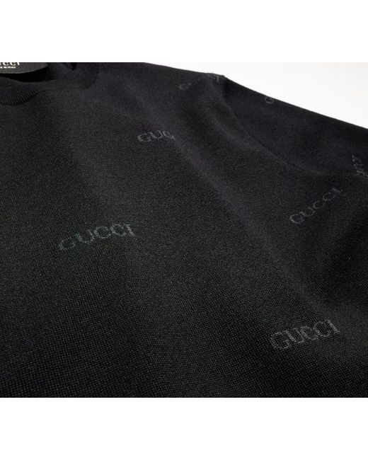Gucci Black Jacquard T-Shirt for men