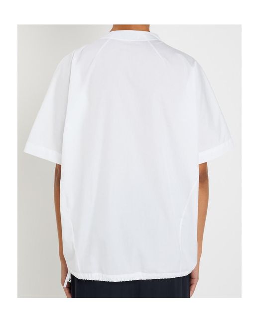 Dries Van Noten White Curbin Bow-Embellished Cotton-Poplin T-Shirt