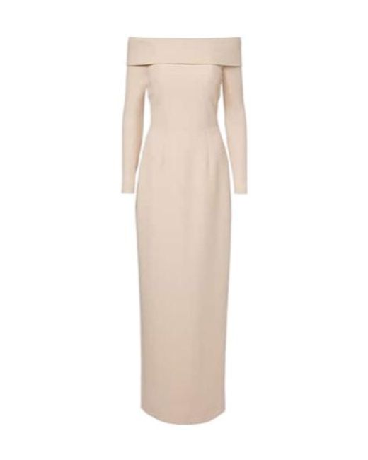 Emilia Wickstead Natural Nosrat Wool Crêpe Bustier Dress
