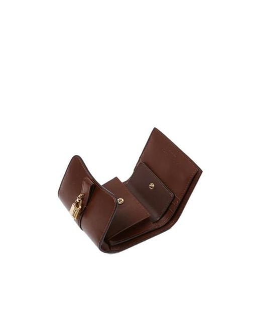 Stella McCartney Brown Padlock Flap Wallet