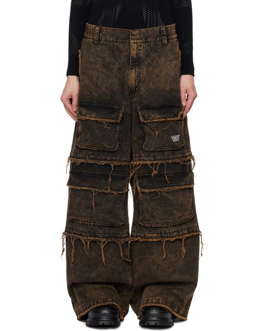 M I S B H V Multicolor Ibiza Oversize Wide-Leg Cargo Jeans for men