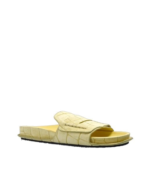Jacquemus Yellow Embossed Slip-On Slides