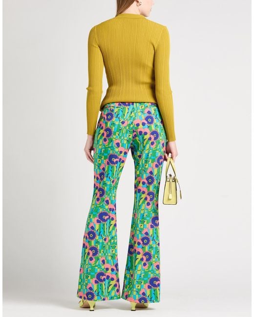 Dolce & Gabbana Green Printed Flared Pants