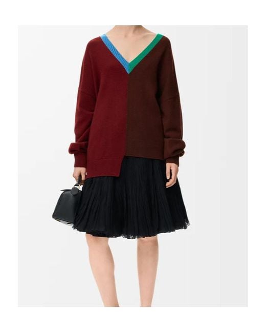 Loewe Red Asymmetric Sweater