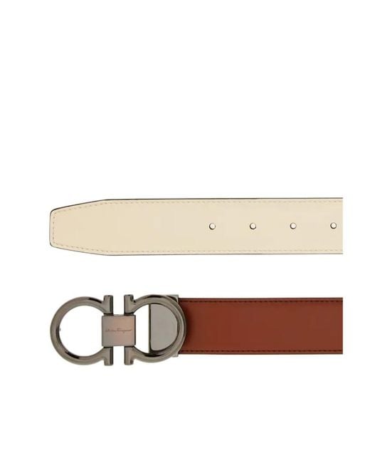 Ferragamo Brown Double-Sided Adjustable Gancini Belt for men