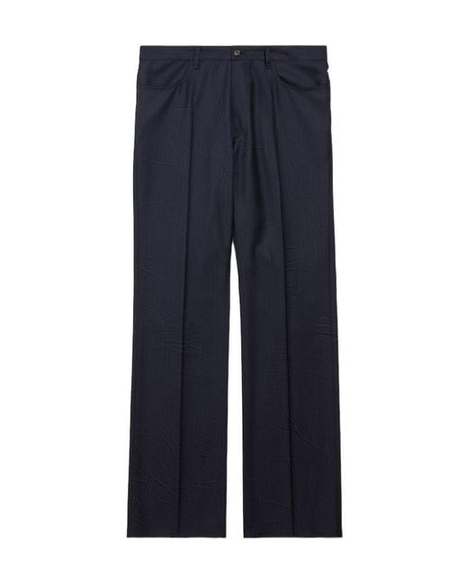 Balenciaga Blue Straight-Leg Tailored Pants for men